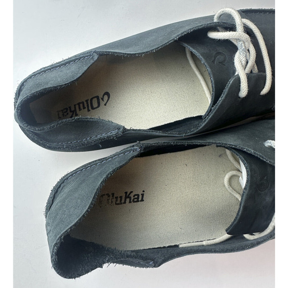 Olukai Holokai Leather Comfort Casual Shoes Carbon Gray Loafer Men's Size 9.5 - Picture 11 of 16